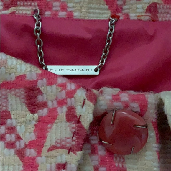 Elie Tahari boat neck vintage pink paisley jacket - Picture 2 of 4